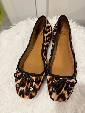 Tory Burch Leopard Print Ballet Flats - Brown/Black